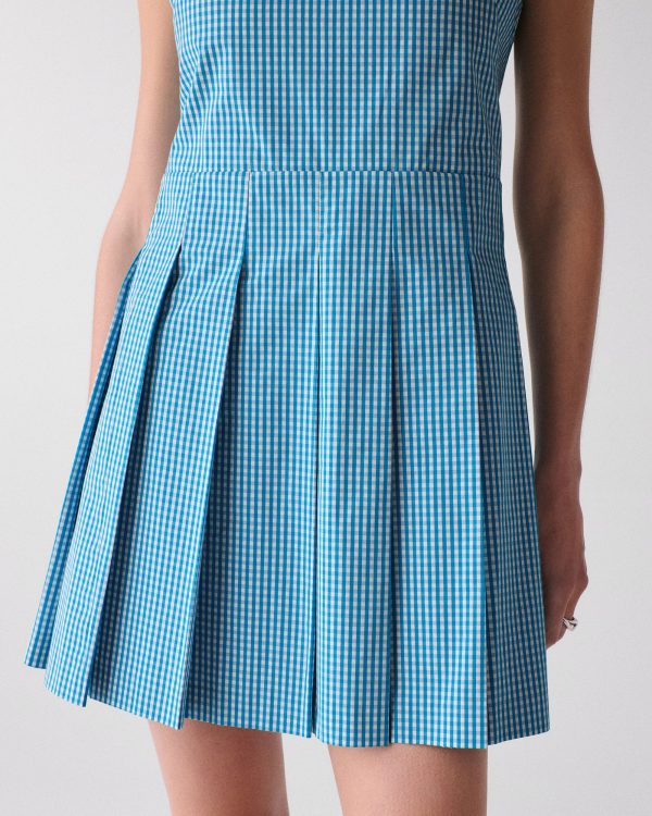Kate Spade Gingham Open Back Pleated Dress
