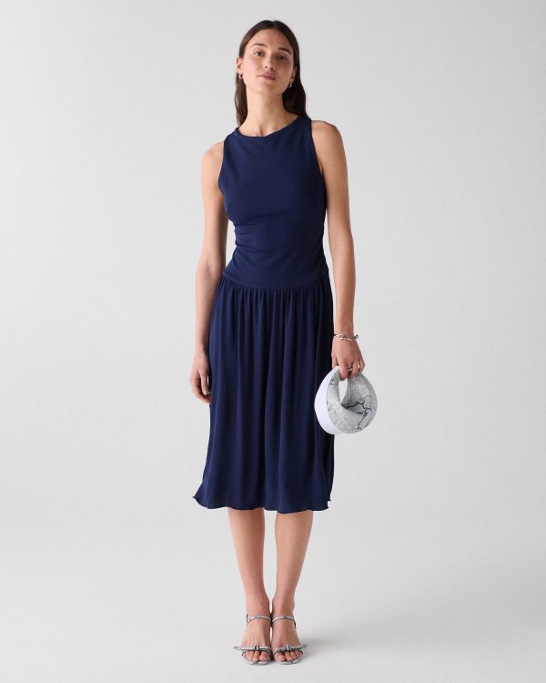 Kate Spade Drapey Cross-back Midi Dress