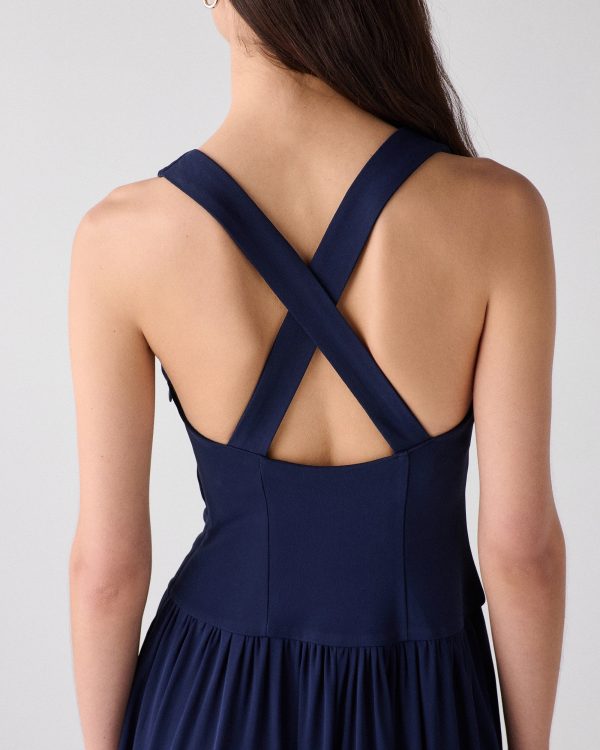 Kate Spade Drapey Cross-back Midi Dress