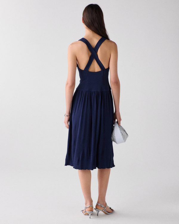Kate Spade Drapey Cross-back Midi Dress
