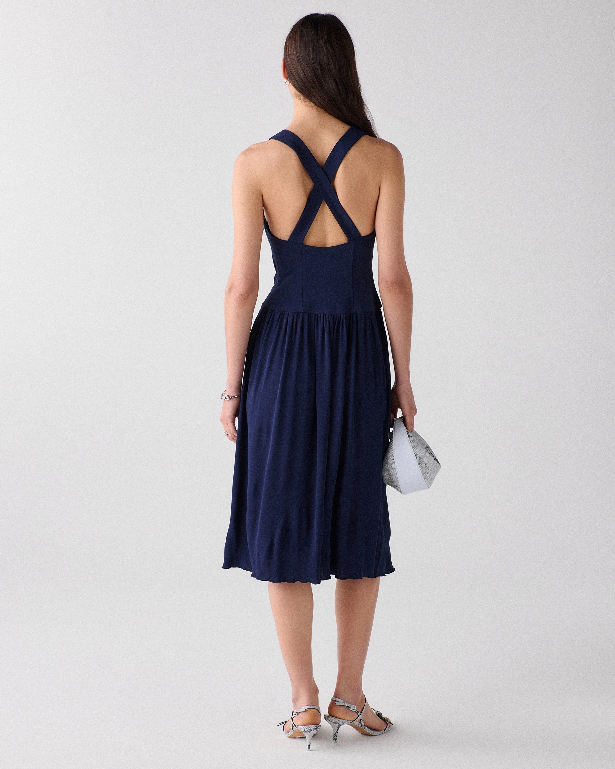 Kate Spade Drapey Cross-back Midi Dress - Image 4
