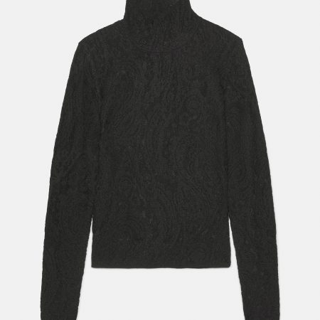 Kate Spade Lace Knit Turtleneck Top