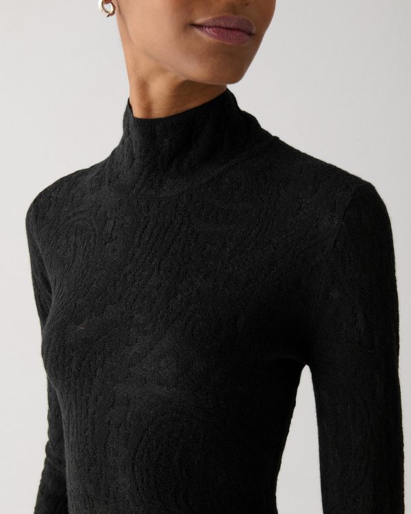 Kate Spade Lace Knit Turtleneck Top