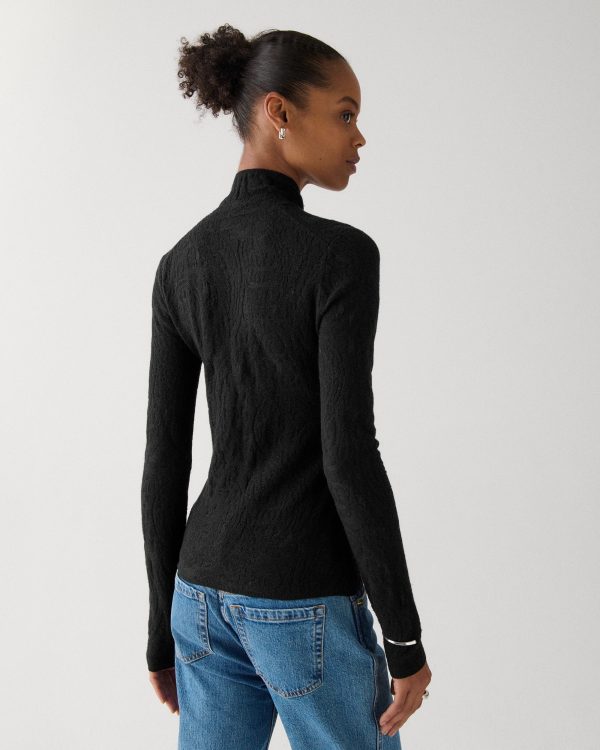 Kate Spade Lace Knit Turtleneck Top