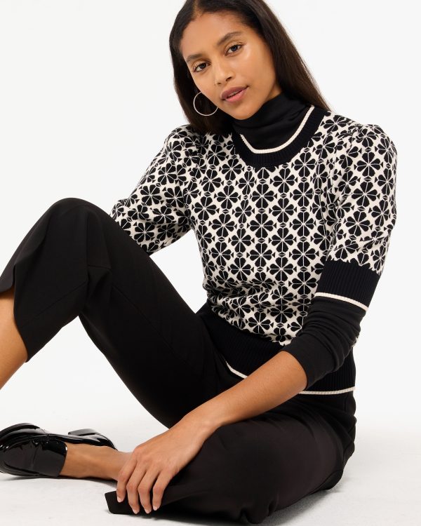 Kate Spade Spade Flower Puff Sleeve Sweater