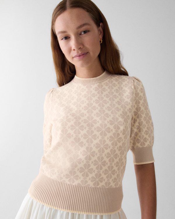 Kate Spade Spade Flower Puff Sleeve Sweater