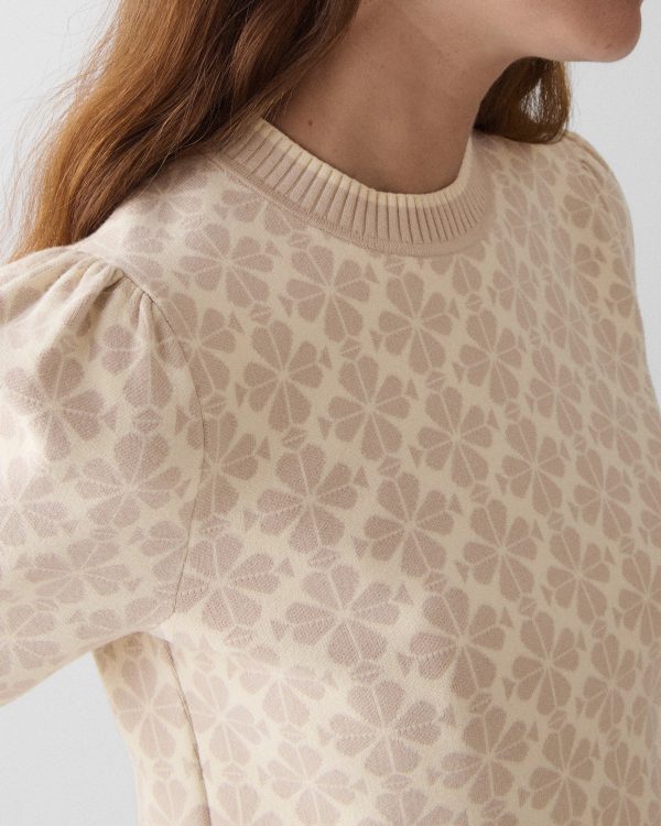 Kate Spade Spade Flower Puff Sleeve Sweater