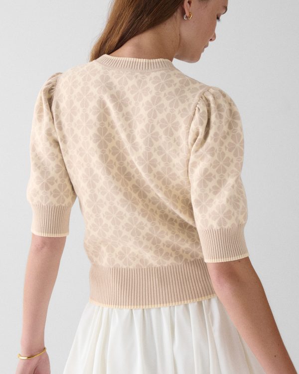 Kate Spade Spade Flower Puff Sleeve Sweater