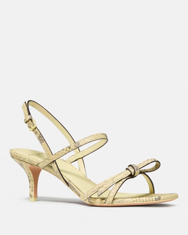 Kate Spade Loop Snakeskin Kitten Heel Sandals