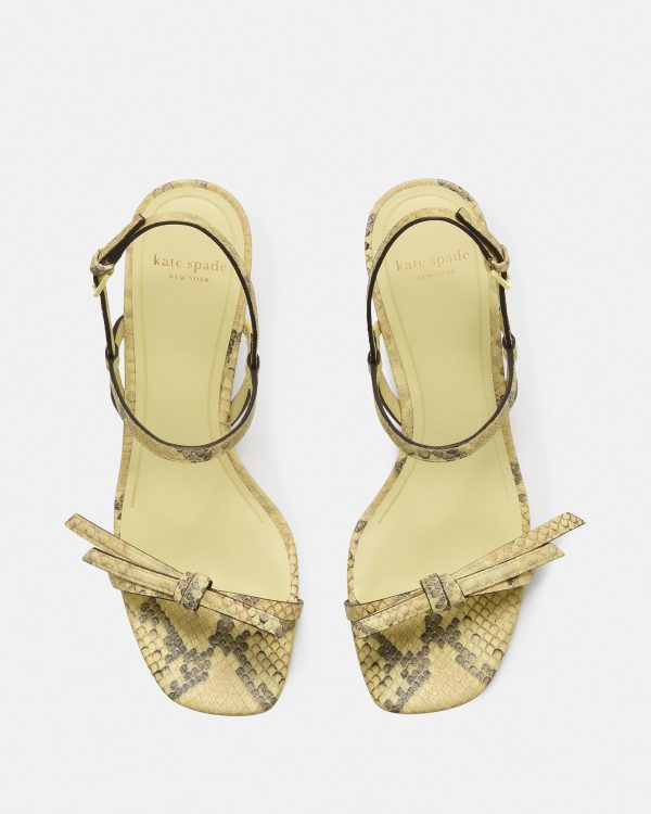 Kate Spade Loop Snakeskin Kitten Heel Sandals