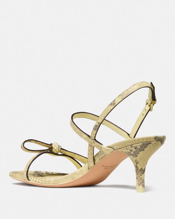 Kate Spade Loop Snakeskin Kitten Heel Sandals