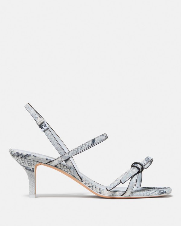 Kate Spade Loop Snakeskin Kitten Heel Sandals