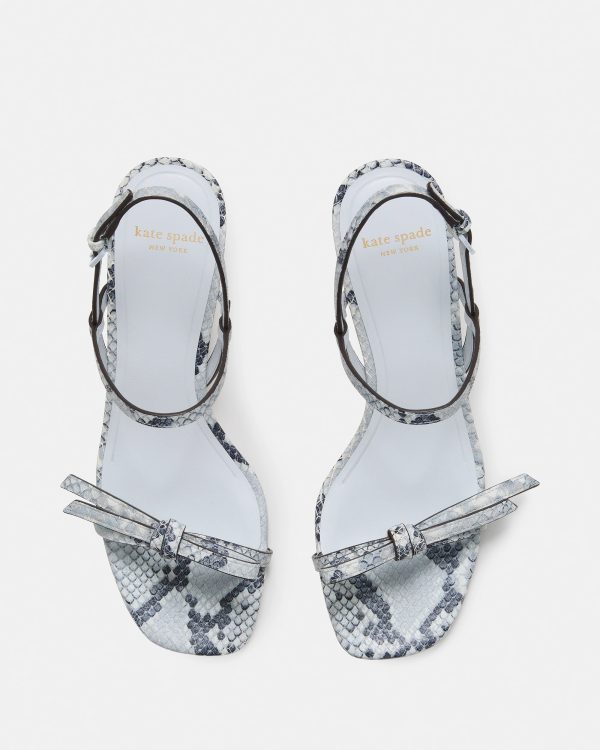 Kate Spade Loop Snakeskin Kitten Heel Sandals