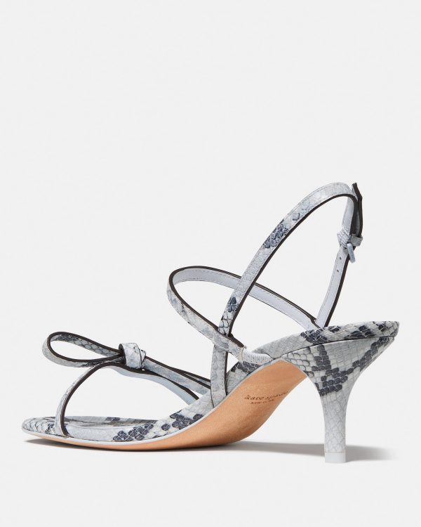 Kate Spade Loop Snakeskin Kitten Heel Sandals