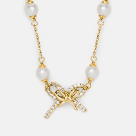 Kate Spade Girlie Pearlie Pearl Bow Scatter Necklace
