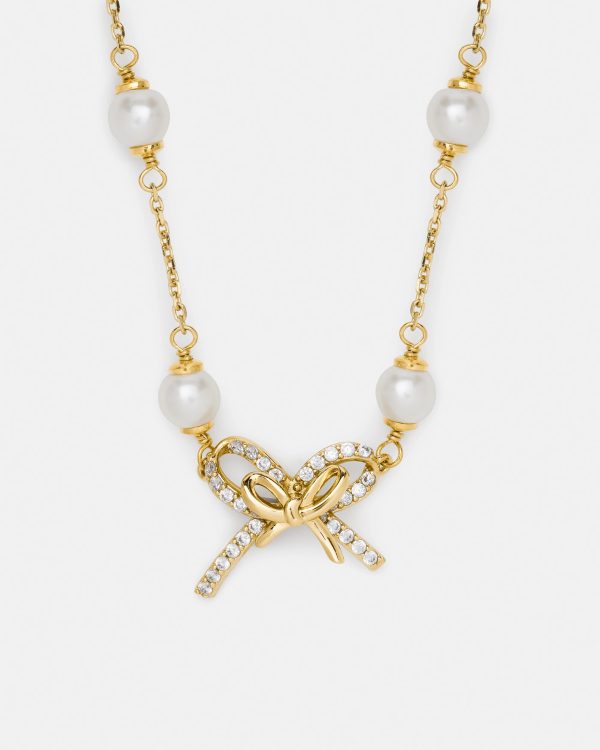 Kate Spade Girlie Pearlie Pearl Bow Scatter Necklace