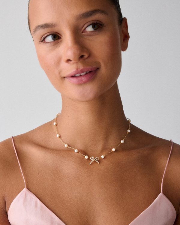 Kate Spade Girlie Pearlie Pearl Bow Scatter Necklace