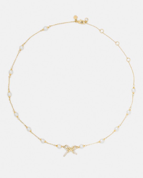 Kate Spade Girlie Pearlie Pearl Bow Scatter Necklace