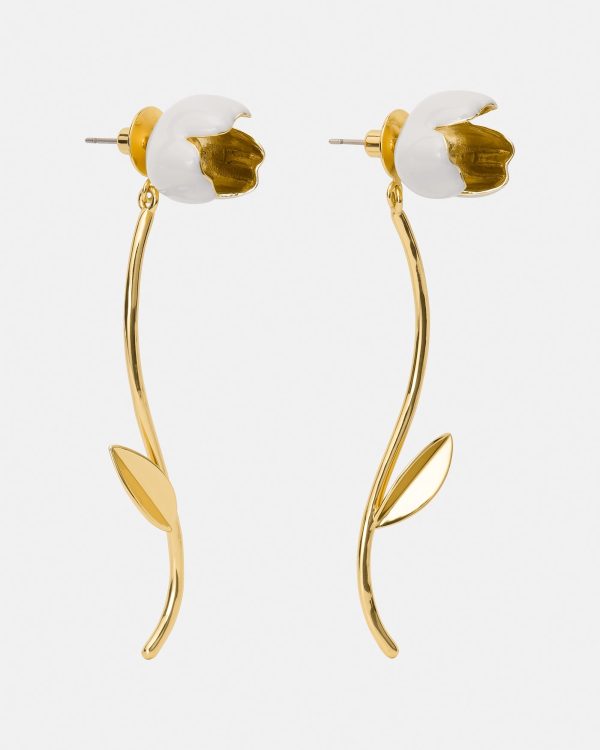 Kate Spade Golden Bloom Floral Statement Earrings