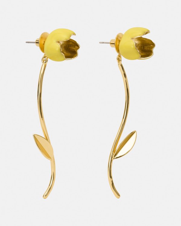 Kate Spade Golden Bloom Floral Statement Earrings