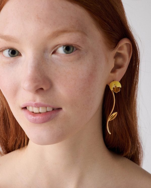 Kate Spade Golden Bloom Floral Statement Earrings