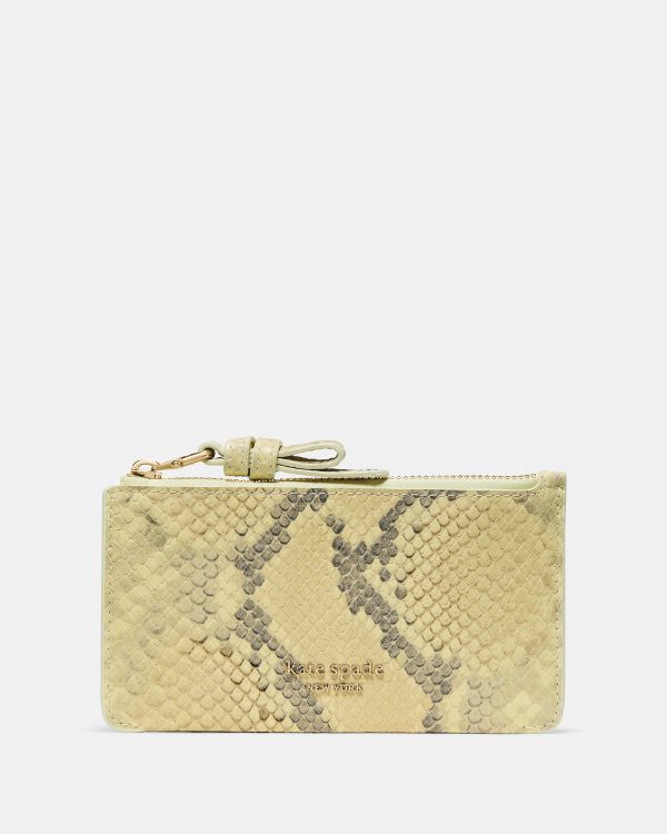 Kate Spade Loop Snake Embossed Zip Card Case