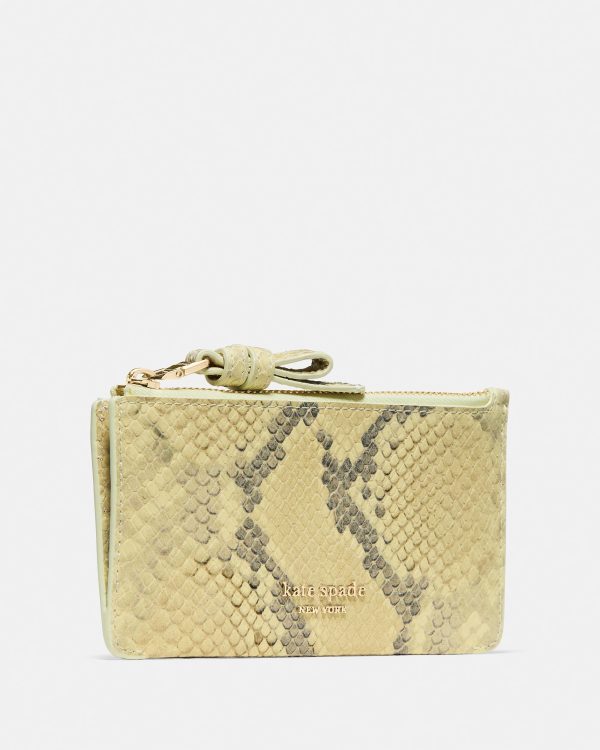 Kate Spade Loop Snake Embossed Zip Card Case