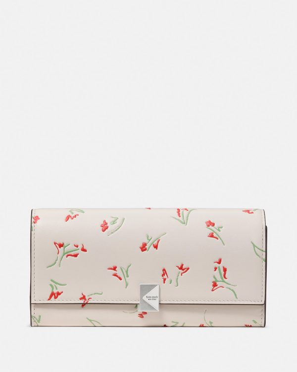 Kate Spade Deco Vibrant Buds Large Flap Wallet