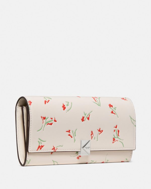 Kate Spade Deco Vibrant Buds Large Flap Wallet
