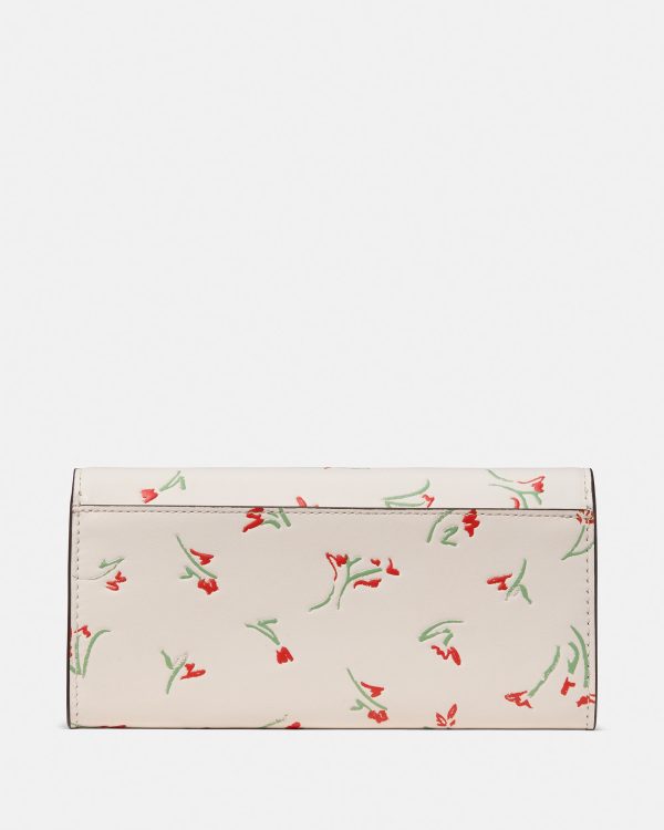 Kate Spade Deco Vibrant Buds Large Flap Wallet