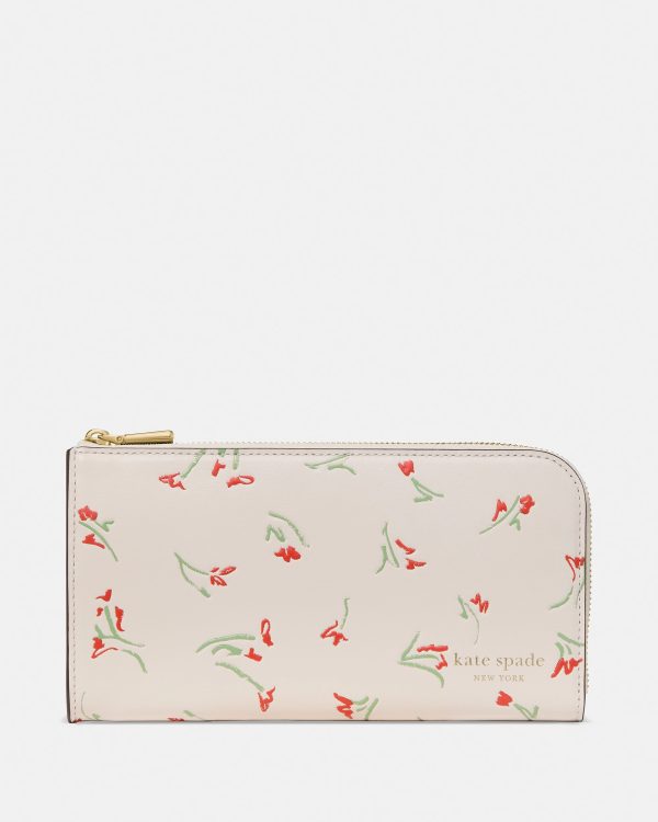 Kate Spade Devin Vibrant Buds Zip Around Continental Wallet