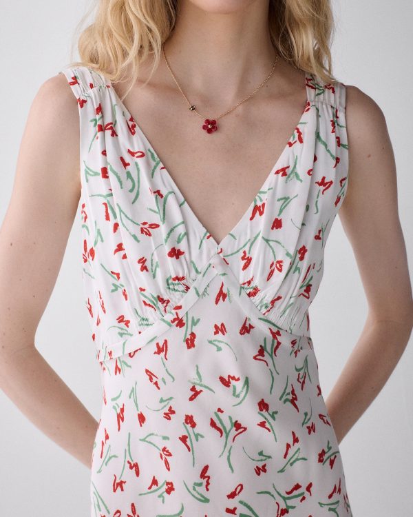 Kate Spade Vibrant Buds Midi Slip Dress