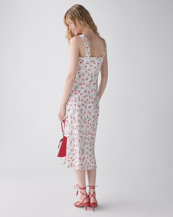 Kate Spade Vibrant Buds Midi Slip Dress