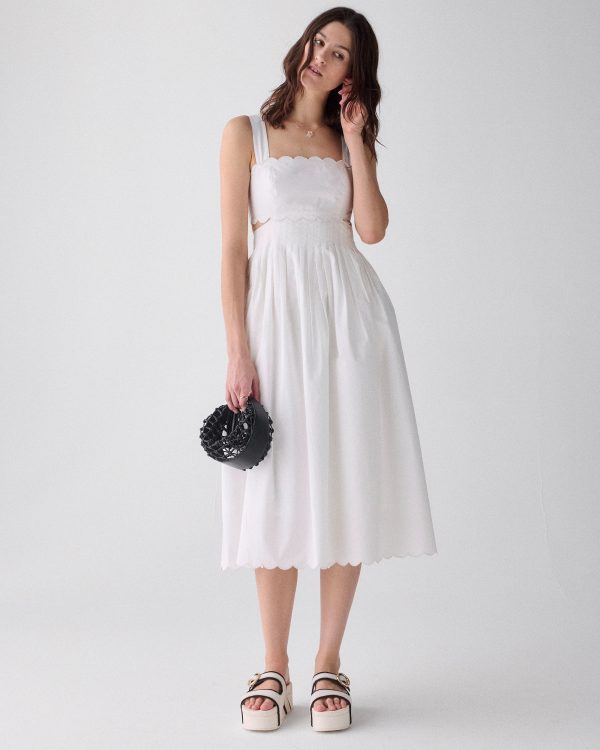 Kate Spade Scallop Open Back Midi Dress