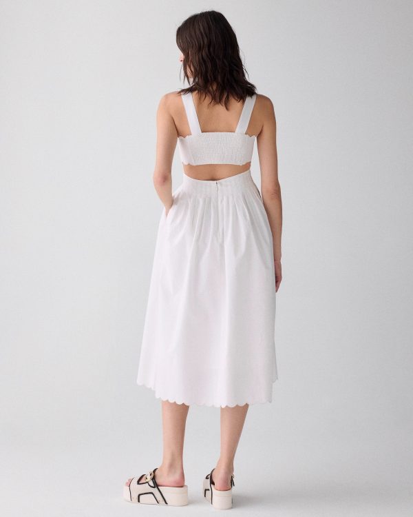 Kate Spade Scallop Open Back Midi Dress