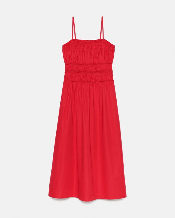 Kate Spade Smocked Strapless Midi Dress