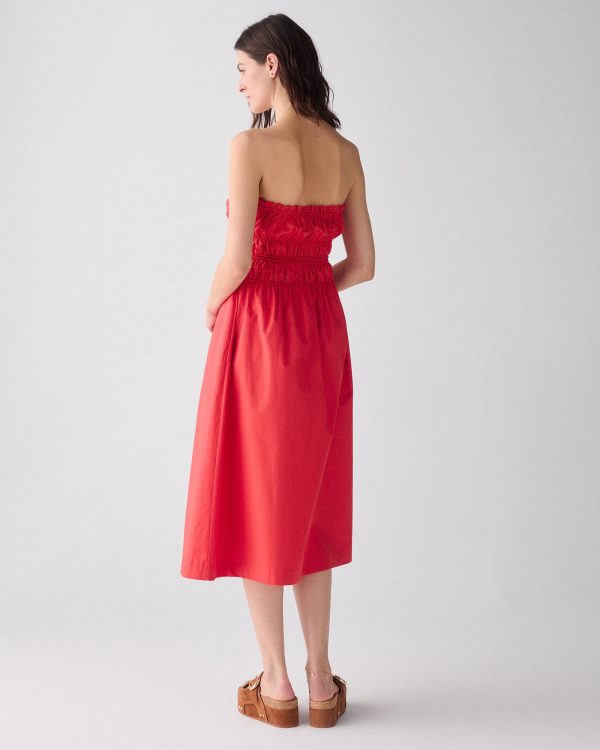 Kate Spade Smocked Strapless Midi Dress