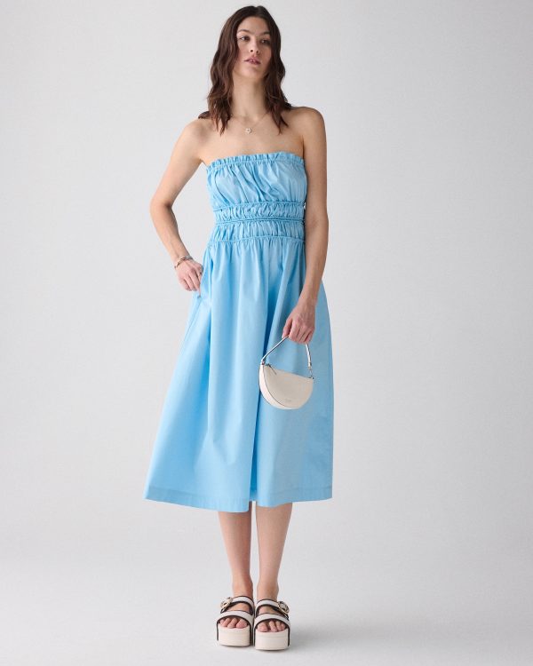 Kate Spade Smocked Strapless Midi Dress