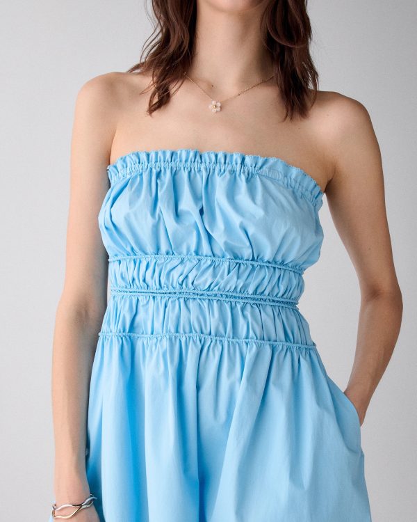 Kate Spade Smocked Strapless Midi Dress