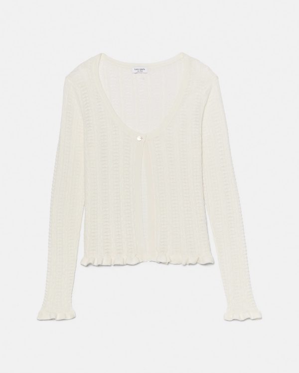 Kate Spade Pointelle Lace Knit Cardigan