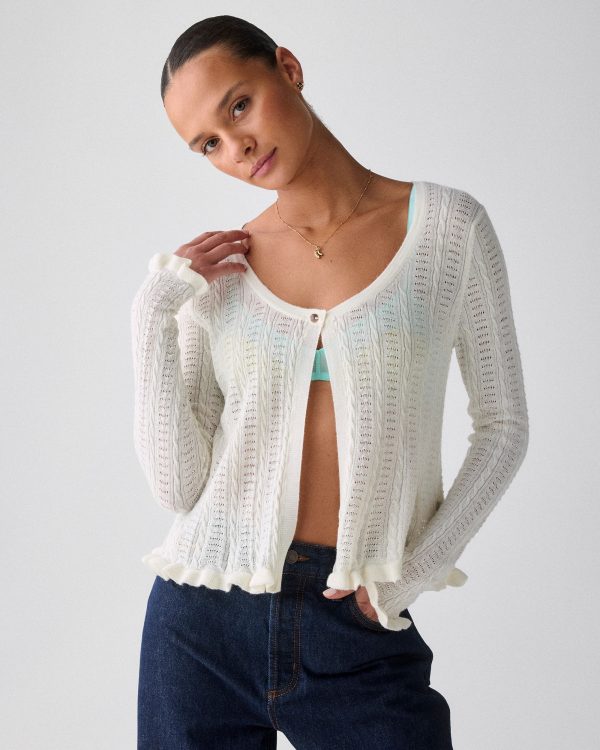 Kate Spade Pointelle Lace Knit Cardigan