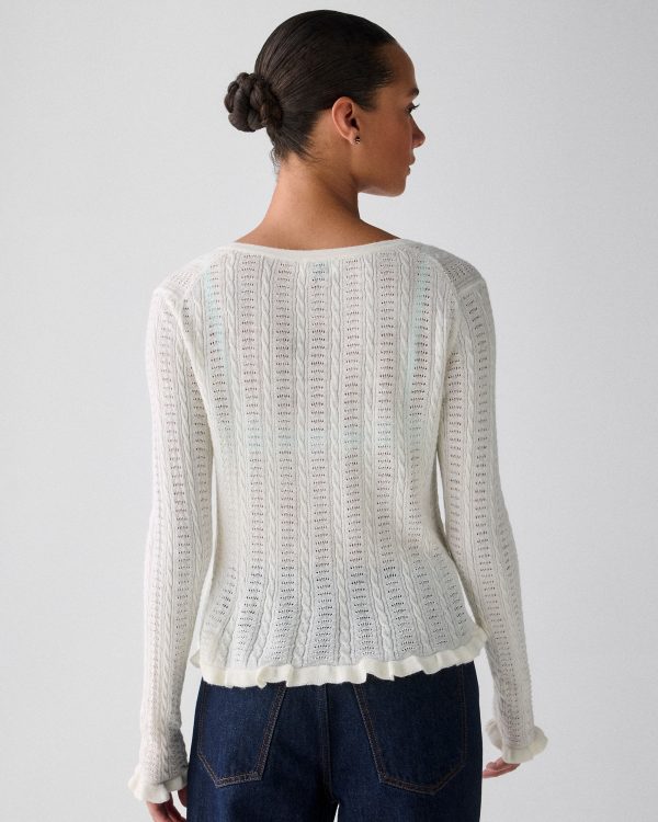 Kate Spade Pointelle Lace Knit Cardigan