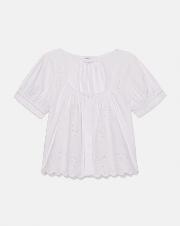 Kate Spade Broderie Anglaise Top