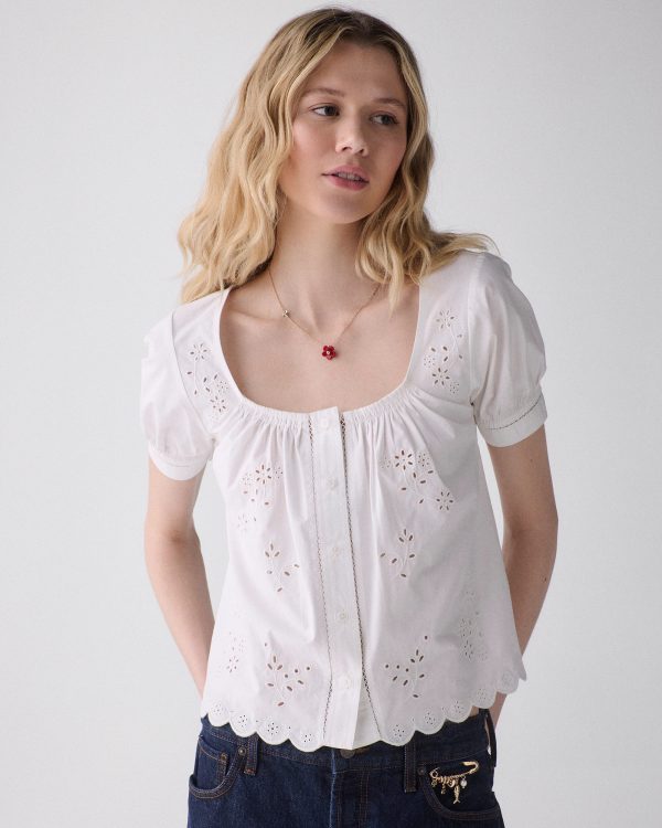 Kate Spade Broderie Anglaise Top