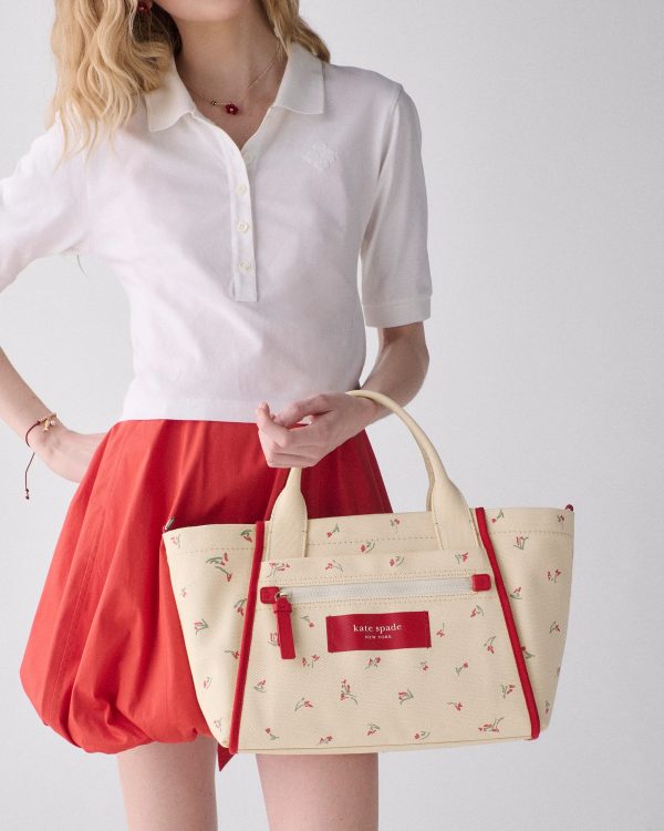 Kate Spade Dash Vibrant Buds Canvas Tote Bag