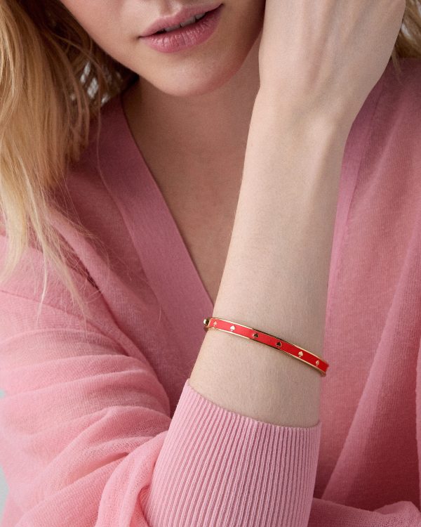 Kate Spade Spot The Spade Enamel Hinged Bangle