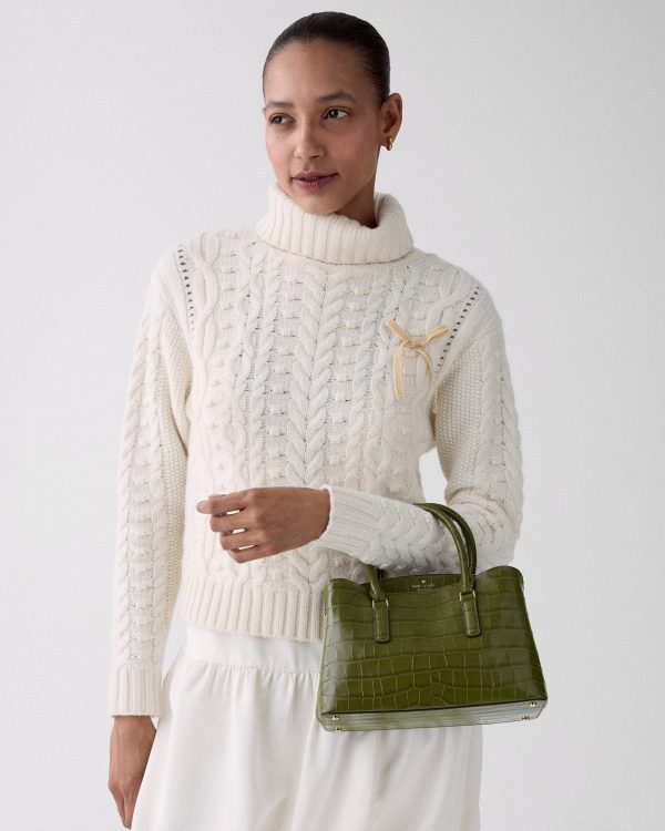 Kate Spade Thompson Street Croc Embossed Small Satchel Bag