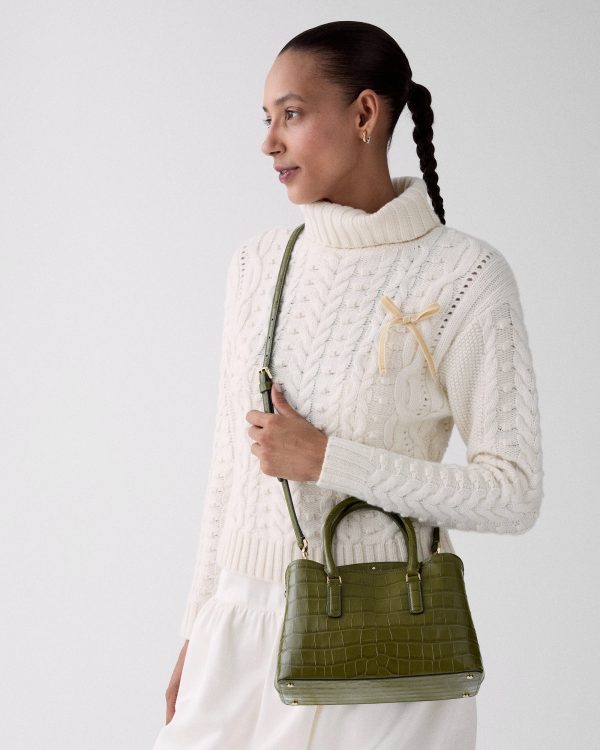 Kate Spade Thompson Street Croc Embossed Small Satchel Bag