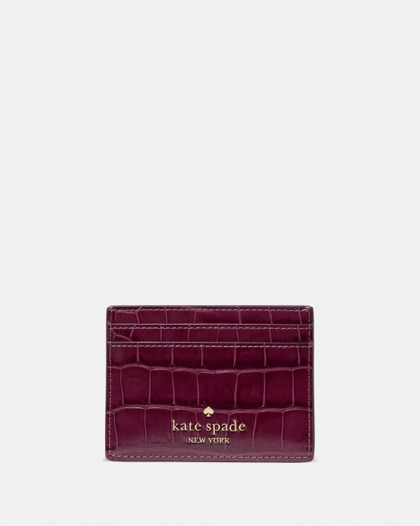 Kate Spade Croc Embossed Small Slim Card Holder