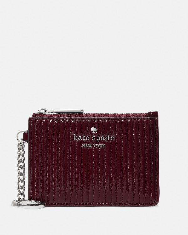 Kate Spade Shiny Quilted Key Ring Card Holder